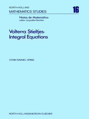 cover image of Volterra Stieltjes-Integral Equations